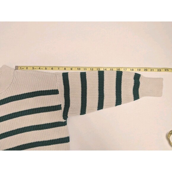 Part Two Copenhagen Green Stripe Sweater Jumper Wmn Sz XS Cabin Fisherman Preppy - Picture 5 of 10